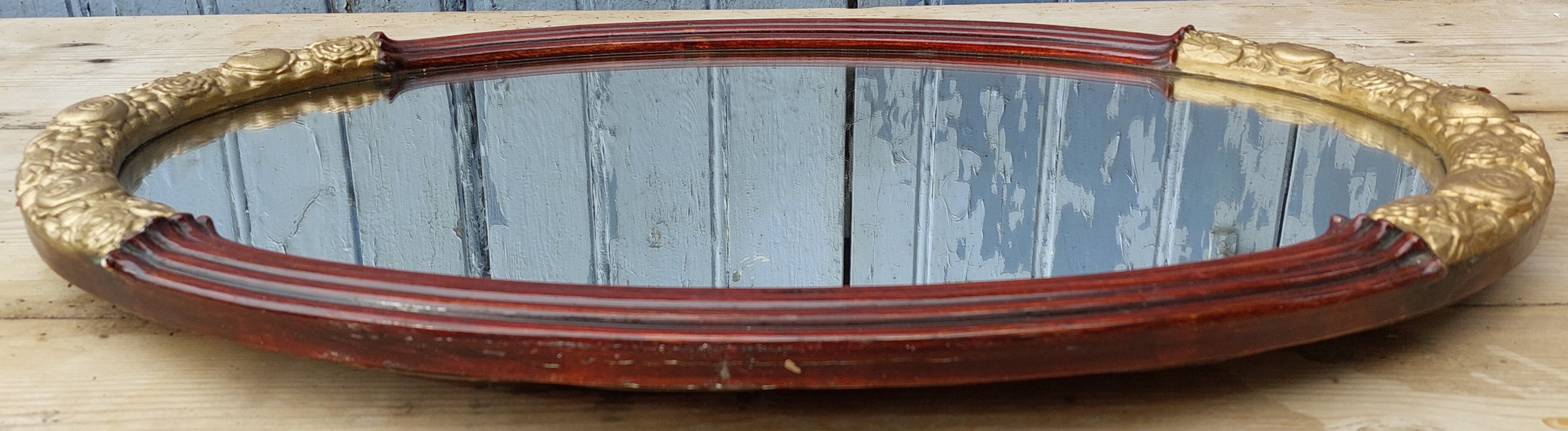 Miroir art déco en plâtre 79 x 47 cm