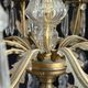 Large chandelier with glass and gilded brass pendants – 10 arms – 80 cm