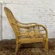 Fauteuil chauffeuse vintage en rotin des années 70