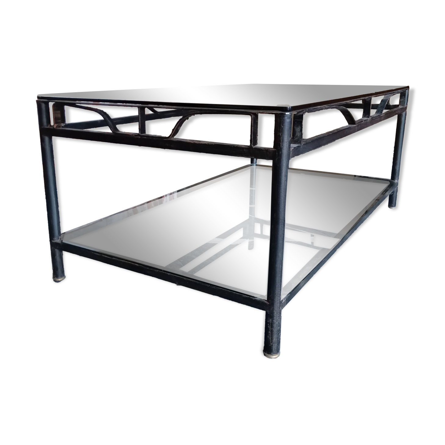 Table basse verre et fer