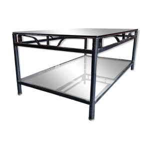 table basse verre et - fer