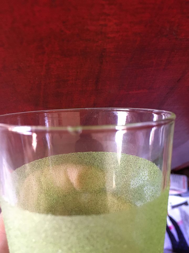 Six glasses granités green of the 1960