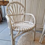 Set of 2 rattan children's chairs