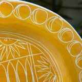 Rare plat du céramiste Jacques Pouchain année 50 céramique jaune Poet