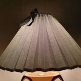 Ceramic lamp with 80s fabric lampshade