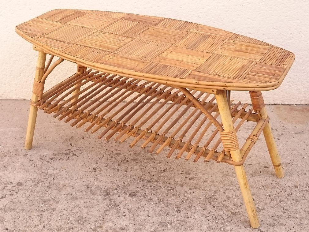 Vintage rattan coffee table