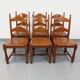 Set of 6 vintage brutalist chairs in oak wood from the 60s