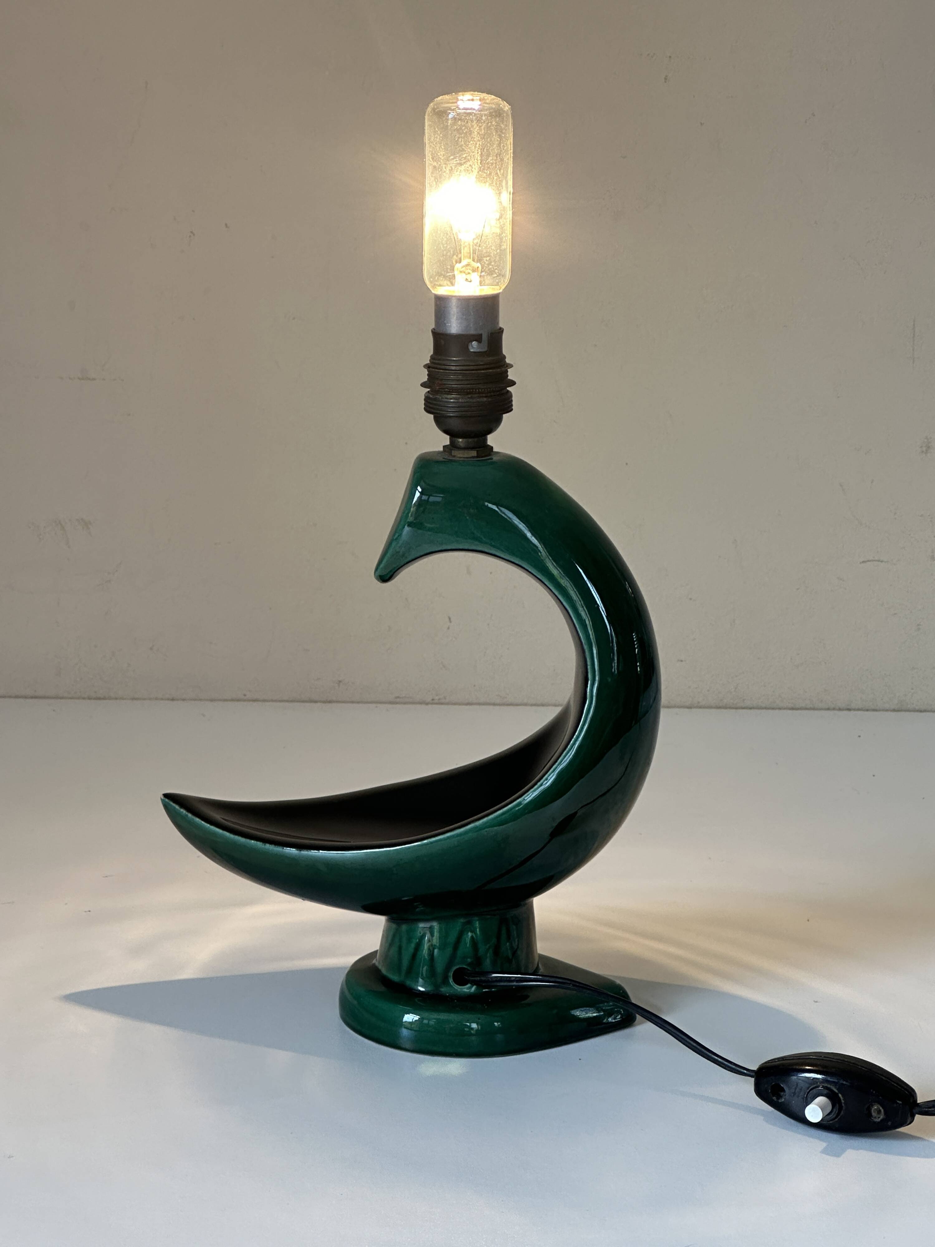 Vintage ceramic bird lamp from the 60s