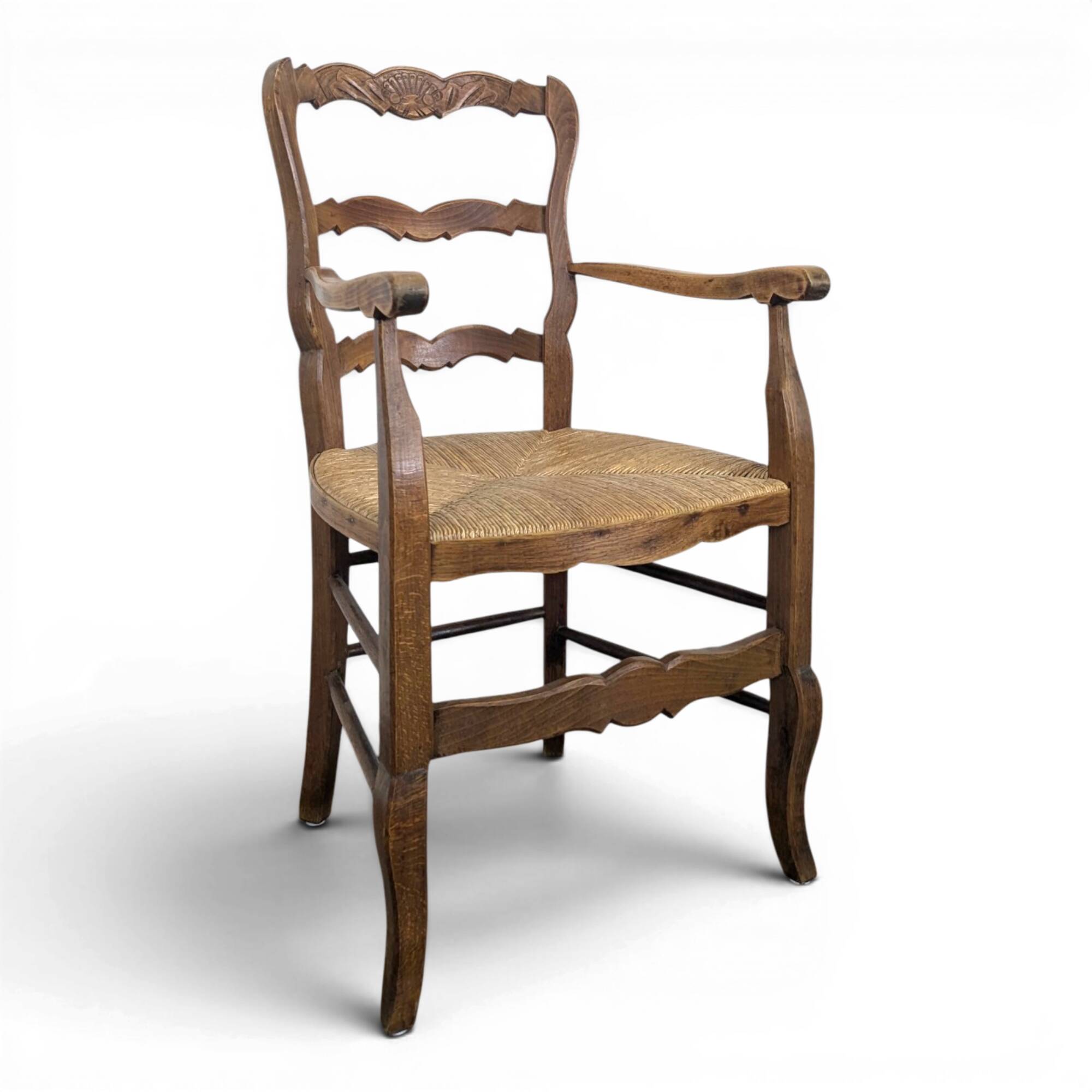 Wicker armchair in Louis XV style