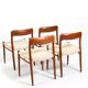 Set of Four Danish Dining Chairs by Niels Otto Møller Model No.75