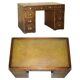 Restored vintage desk Harrods Kennedy military leather