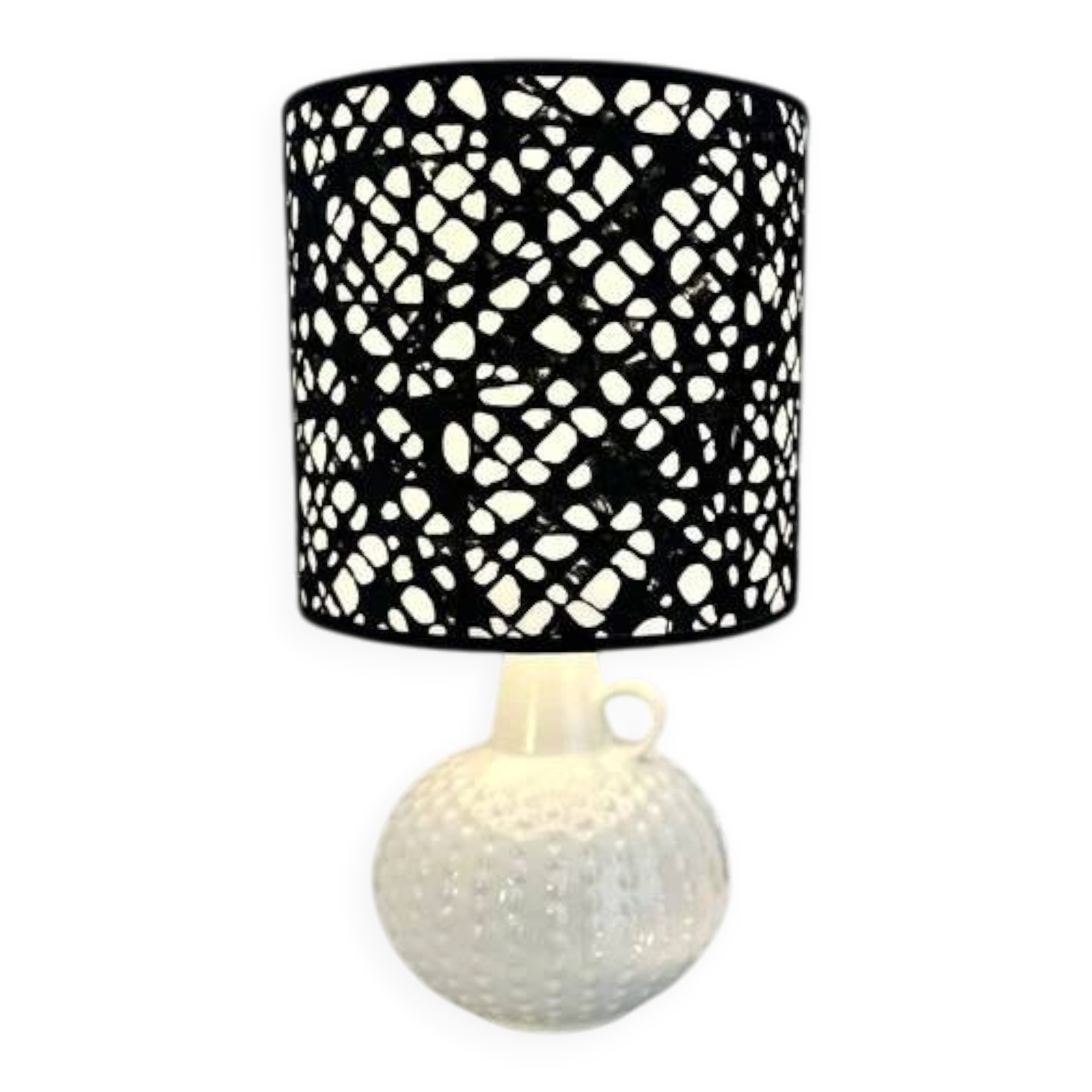 Lampe vase du milieu du siècle avec abat-jour japonais