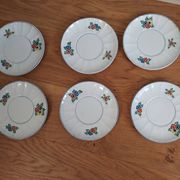 Set of six sub-cups or dessert plates