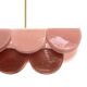 Lampe suspendue en verre de Murano et laiton en bourgogne, rose pâle et rose poudré, Italie.