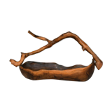 Fruit basket in olive tree sculpture Brutaliste