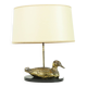 Lusterie Deknudt Duck Table Lamp Brass Marble Mid Century