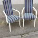 Paire de fauteuils tissu bleu