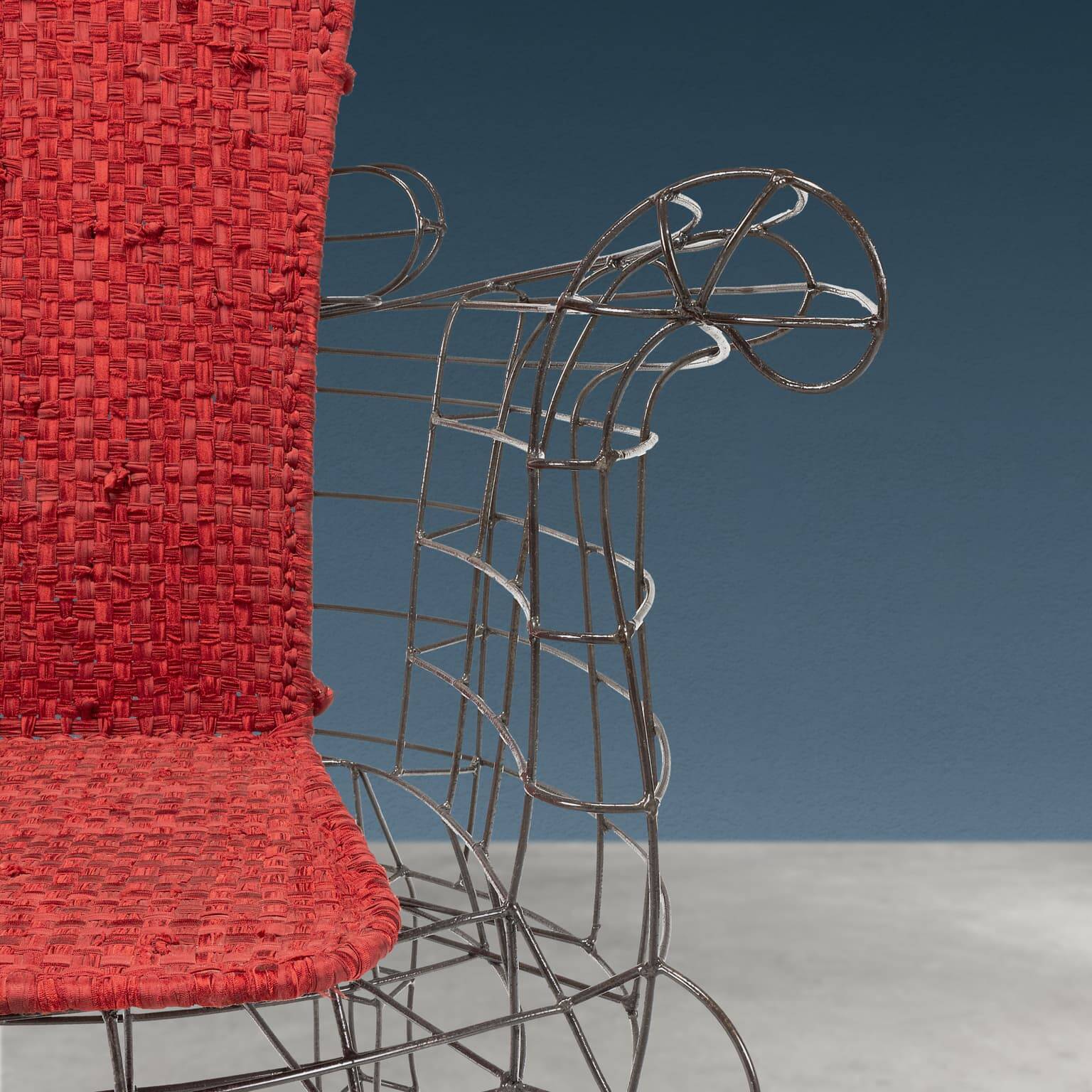 Fauteuil Maria, série Minimalisti, fer, design Anacleto Spazzapan