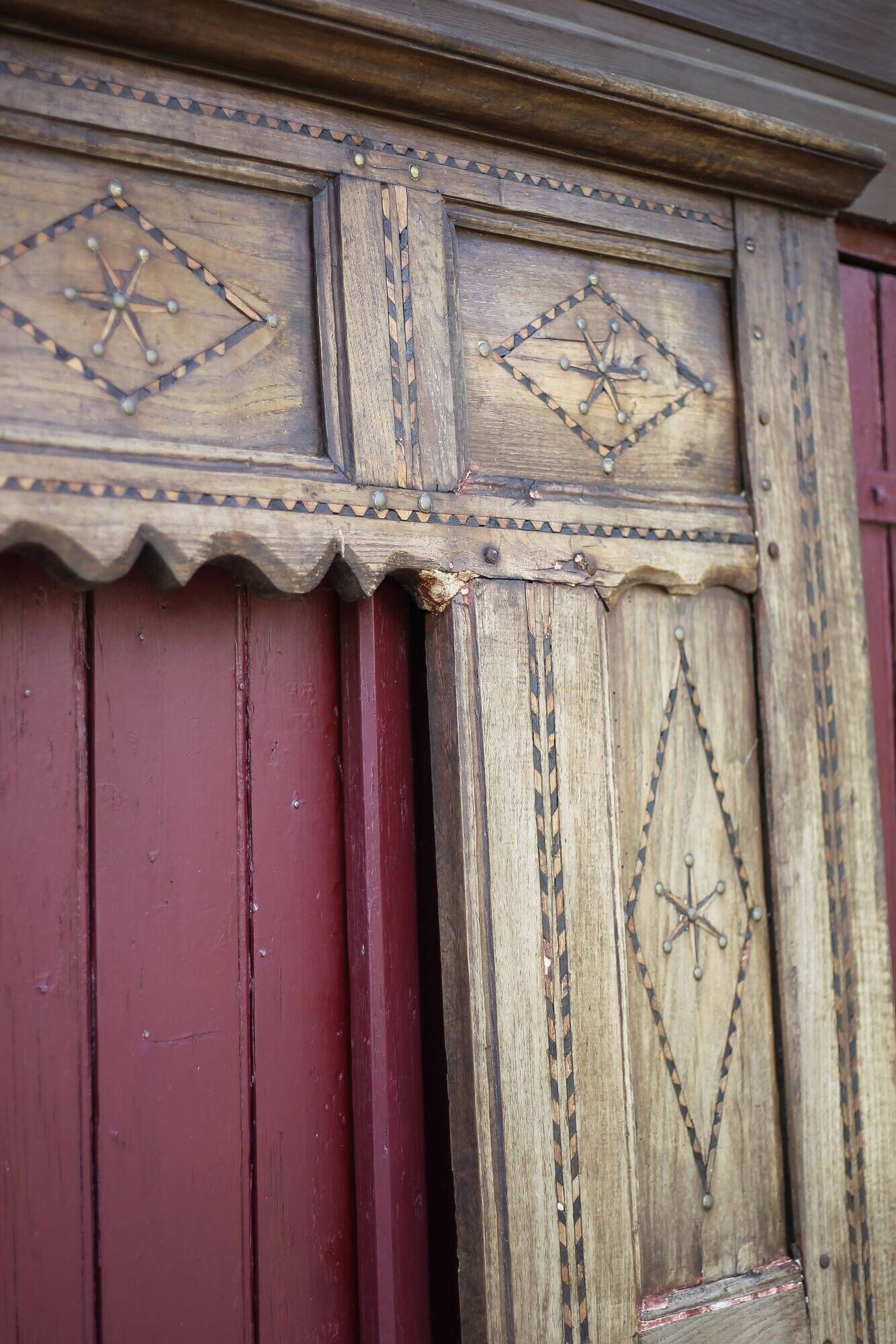 Old Breton bed door, Breton wood facade, headboard, wall decoration