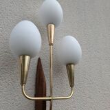 Applique vintage maison Lunel laiton Teck & Opaline 1950-60