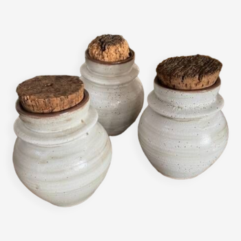 Set of 3 jars with cork stopper