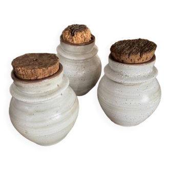 Set of 3 jars with cork stopper
