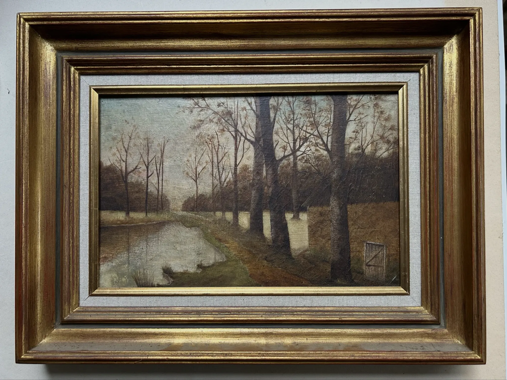 The cottage by the lake, oil on canvas, early 20th century.