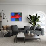 Peinture sur toile tendue "mystique" 80x65cm