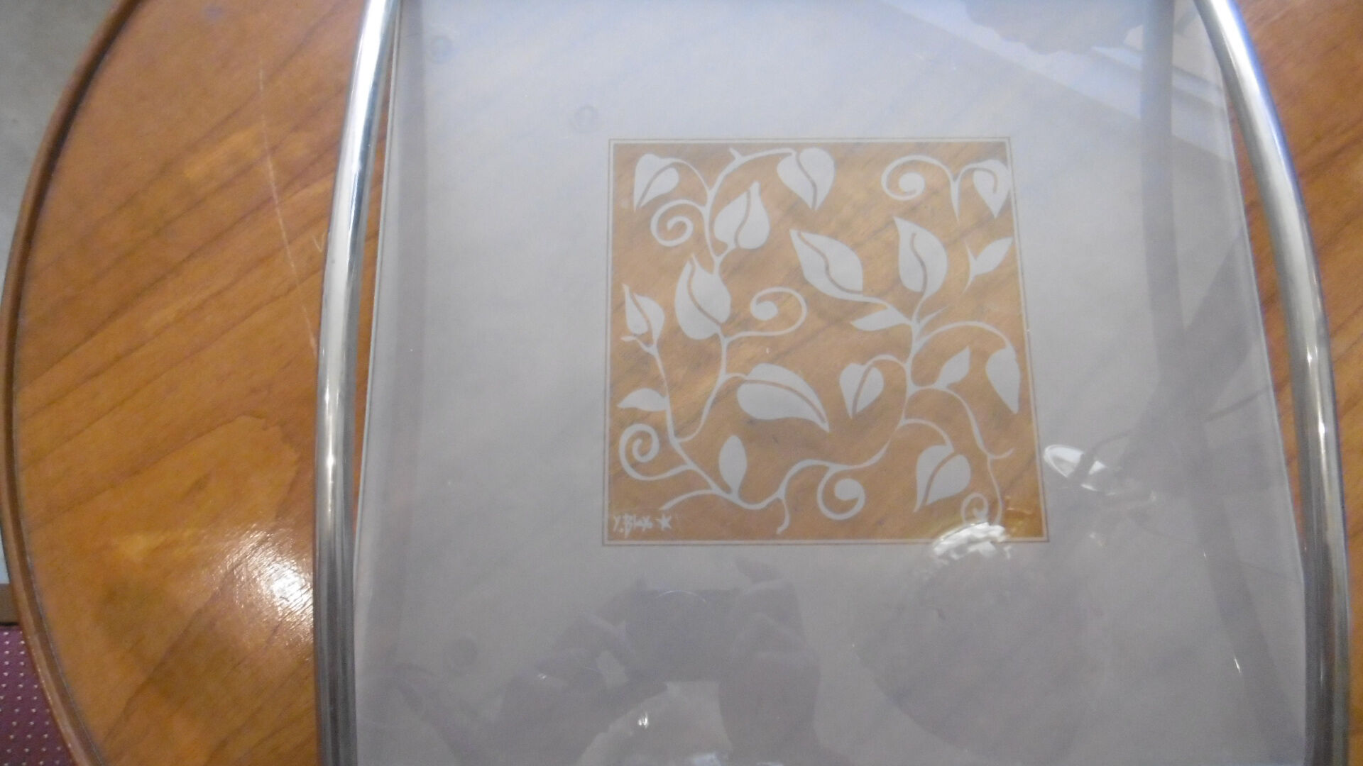Art deco style service tray signed yves blayo