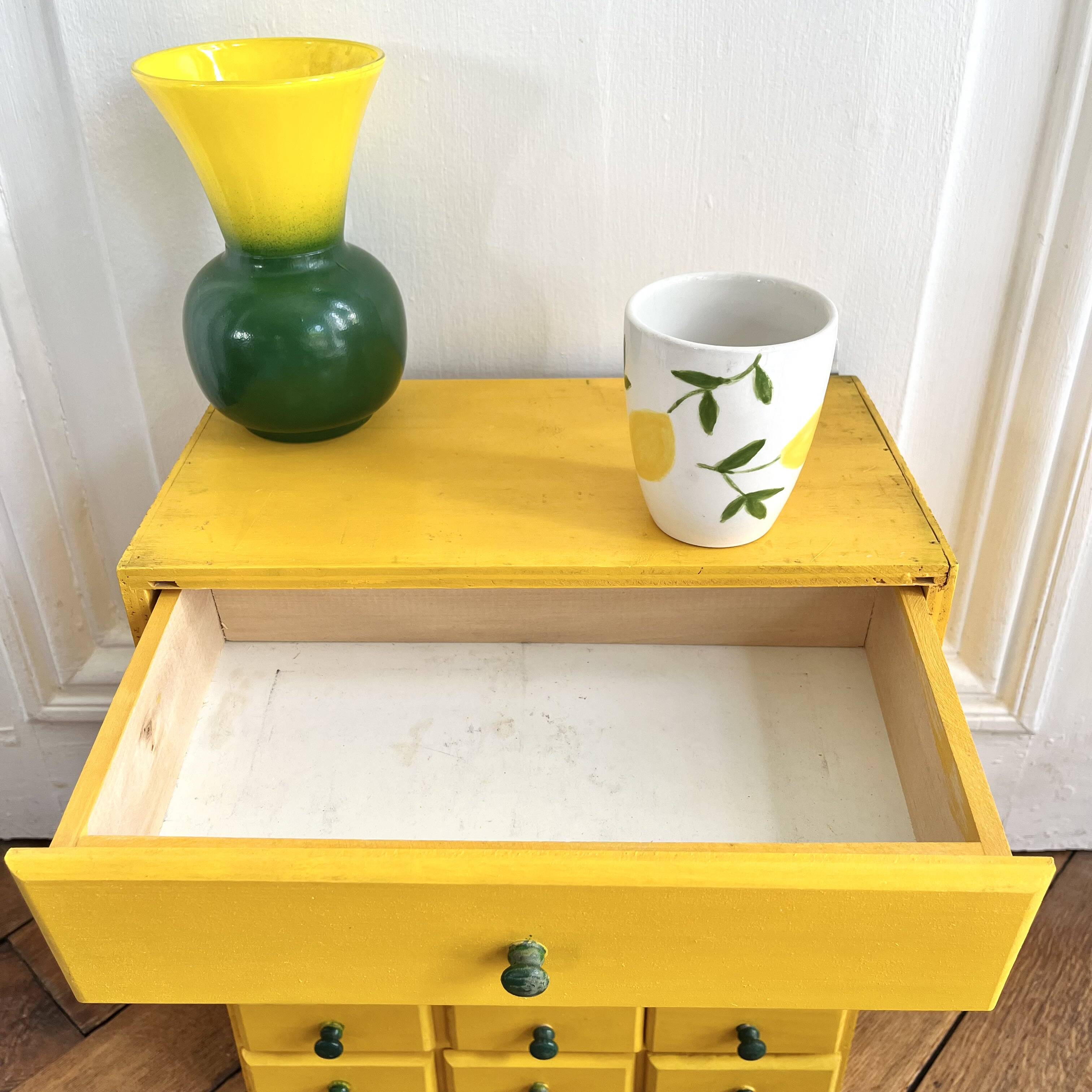 Casier étagère de rangement vintage à tiroirs
