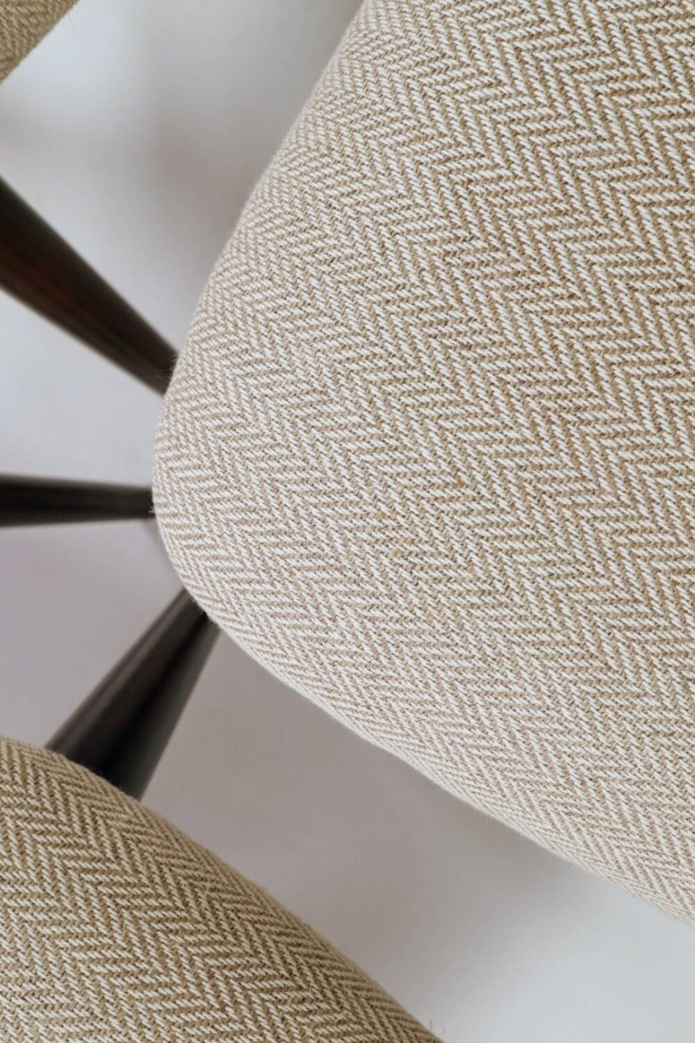 Dining chairs set of 6 heritage herringbone Beige linen