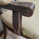 Louis XV style curved desk chair in carved mahogany circa 1850