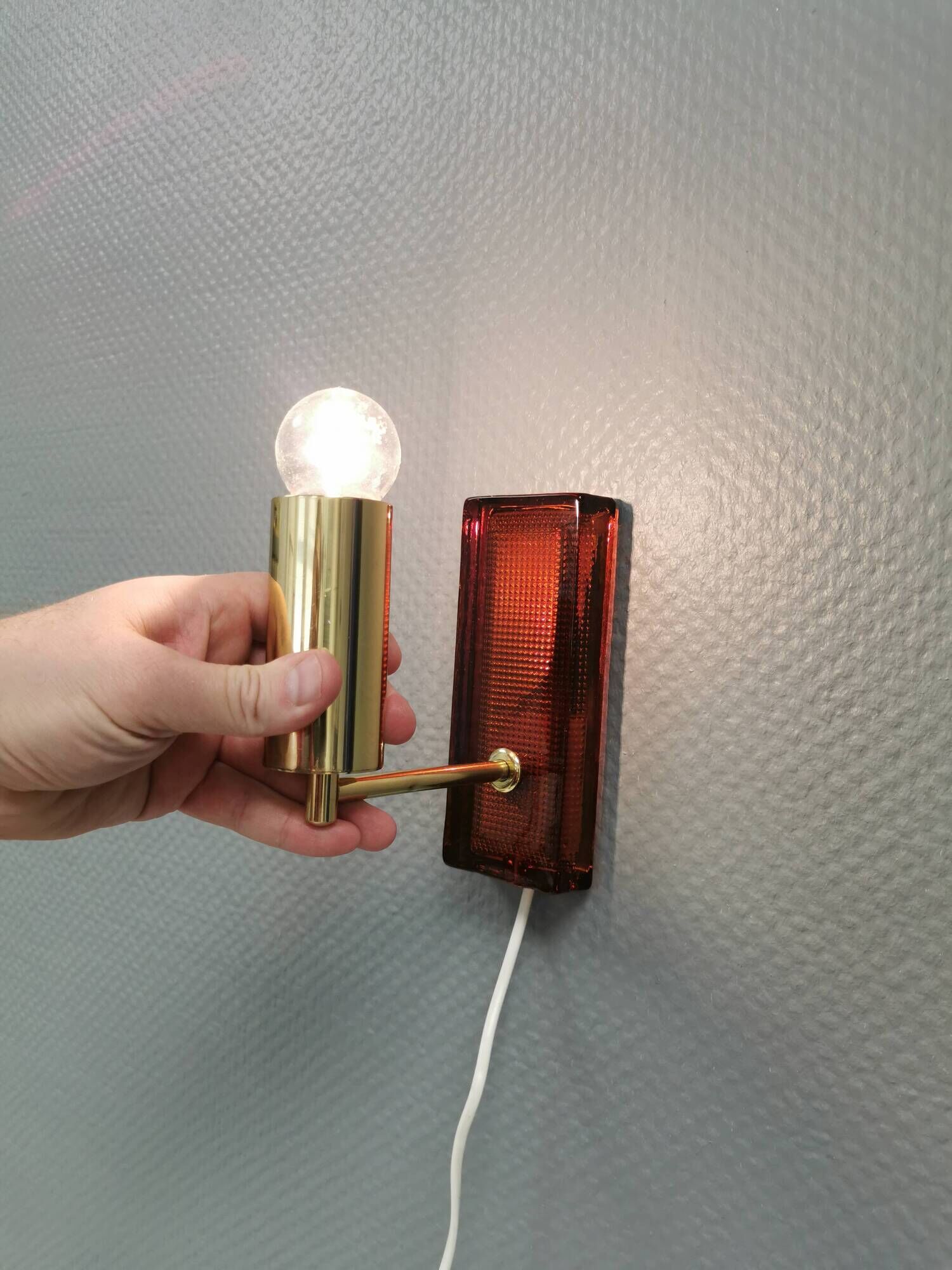 Wall lamps by Danish Vitrika with glass produced at Örrefors glass Sweden