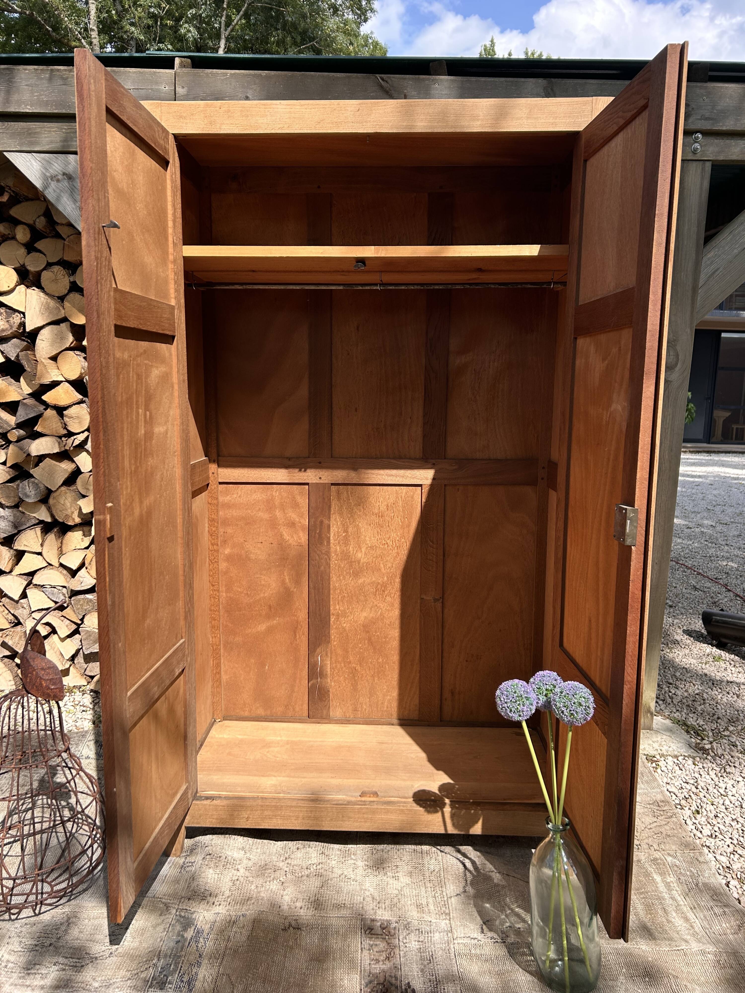 Parisian-style wardrobe, renovated wood
