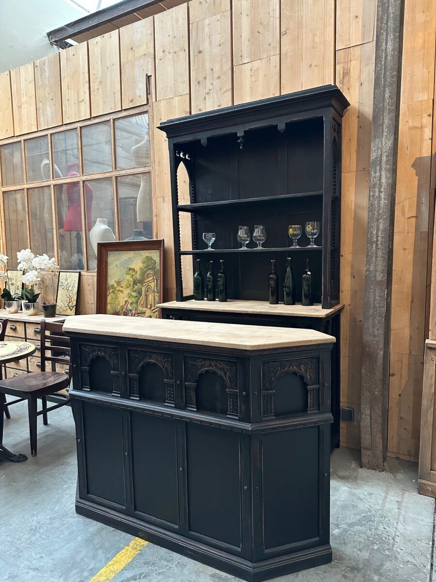 Patinated bar set from the early 20th century.