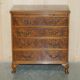 1940s vintage walnut commode with butler's serving tray.