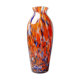 Small antique art deco cobalt orange speckled glass paste vase
