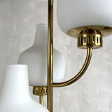 Stilnovo, floor lamp with three opalines, Italy 1950