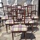 Set of 6 chairs in lacquered wood and fabric