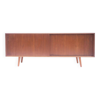 Vintage Scandinavian Danish teak low sideboard