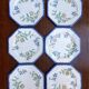 Set of 6 antique octagonal plates Longwy – Old Longwy