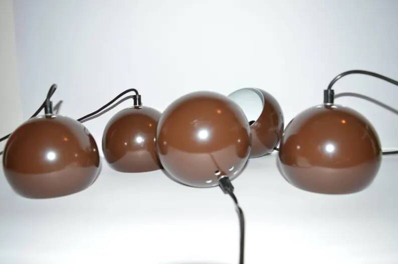 Set of 5 Mid-Century Design Ceiling Lamps Bubbles, E.S.Horn, Denmark, 1970s