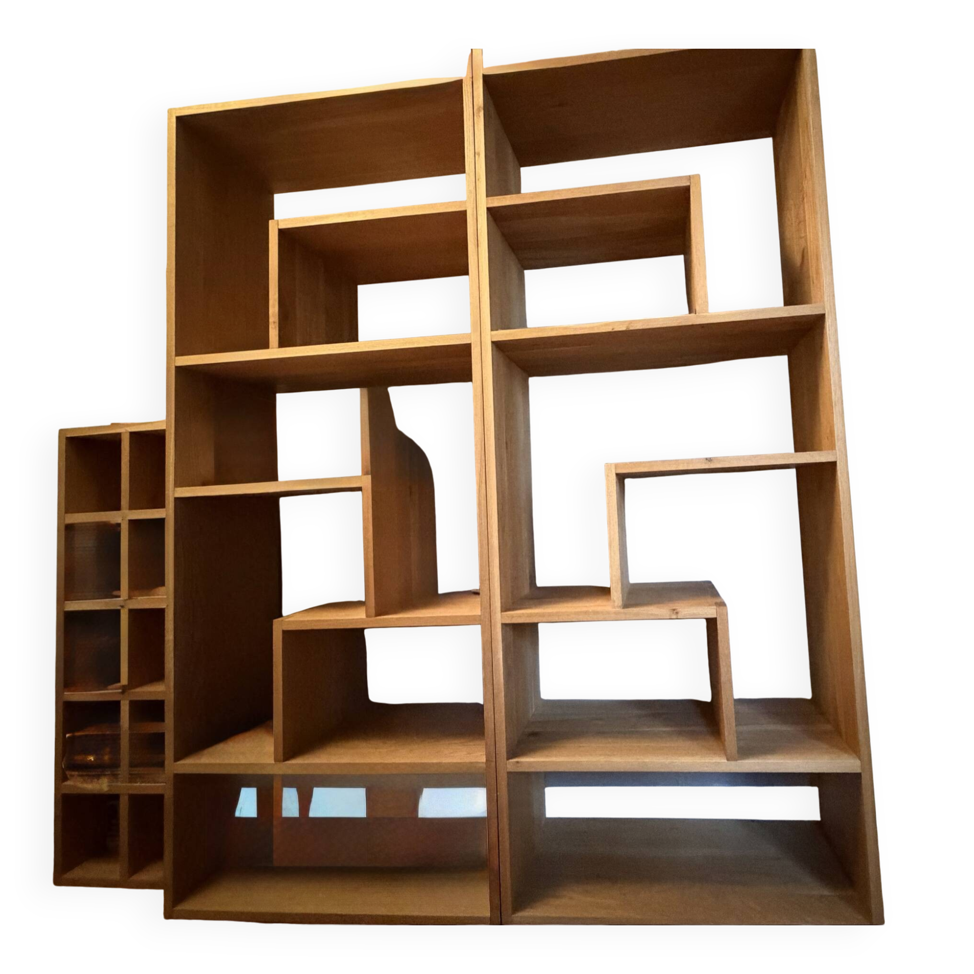 Large architectural library in solid oak – 2 modules – Fabri
