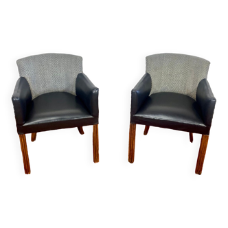 Fauteuils années 60 , gris blanc et noir.