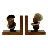 Danish Design Optimist and Pessimist Book Ends by Hans Bolling 1960s