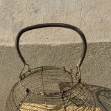 Vintage iron egg basket with hanse antique