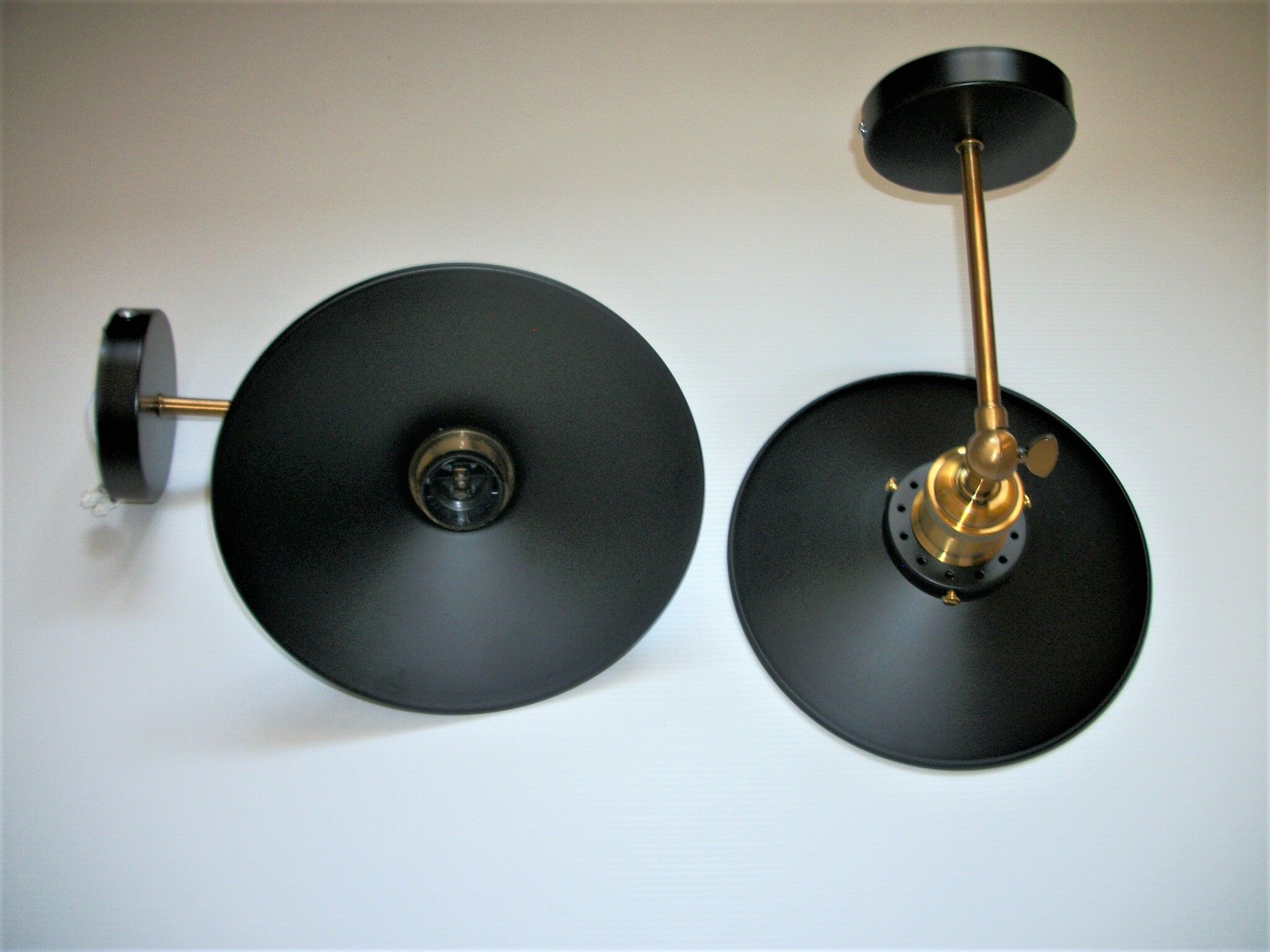 Pair of industrial metal sconces