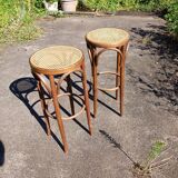 Tabouret de bar bois et canage