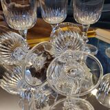 6 chiseled glass foot glasses