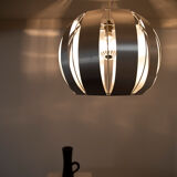 Aluminum slat ceiling lamp from the 70's